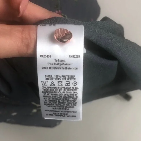 Ted Baker Gray Oracle Pleated Midi Dress Sz 2 or Small - Picture 7 of 10